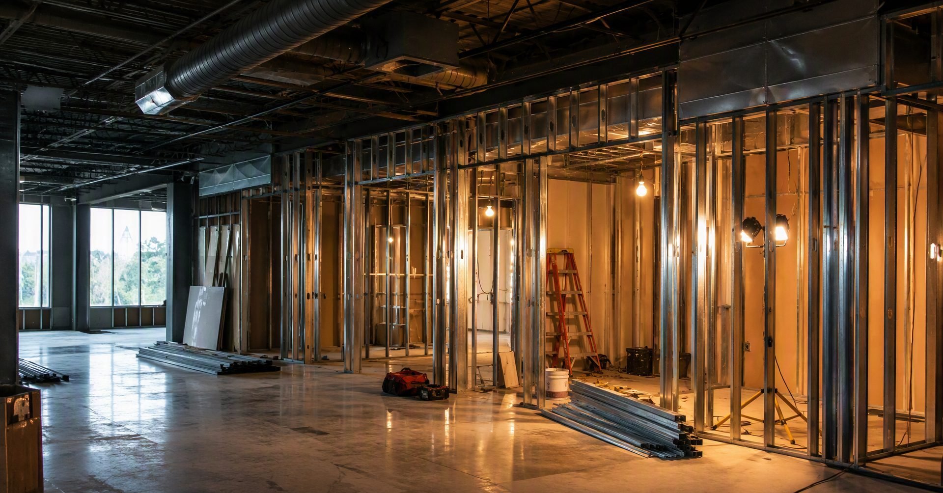 Commercial Construction in progress — Dovinos Construction crew